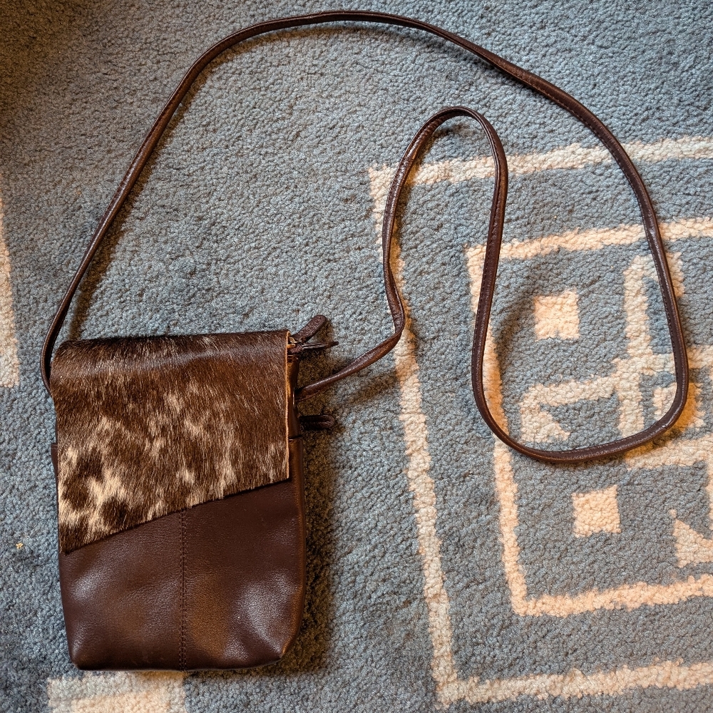 Small Crossbody Bag, genuine leather Brown/Cowhide